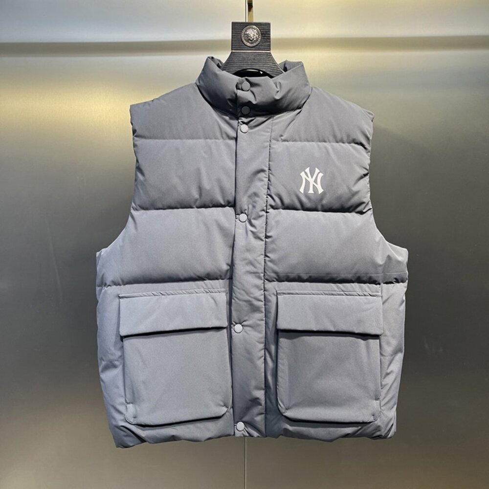 Gray Sleeveless Down Vest - MLB